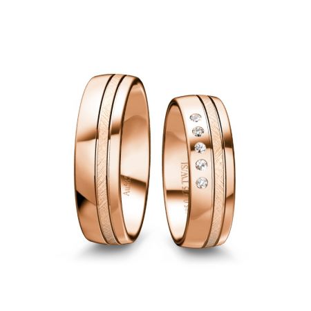 Trauringe Sara - Roségold 585 - 0,075 crt - TW/SI