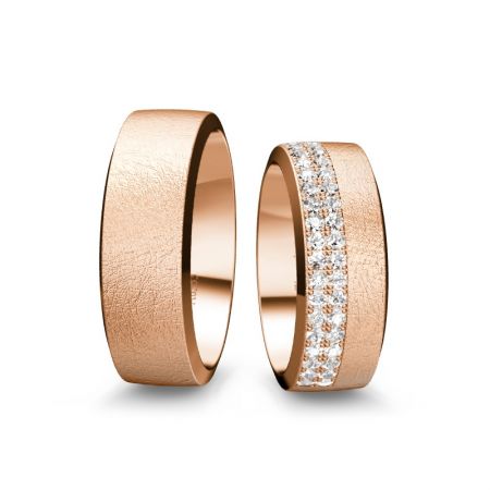 Trauringe Mira - Roségold 333 - 0,420 crt - Zirconia