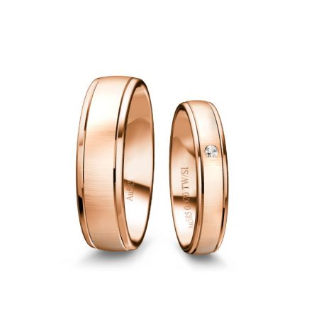 Trauringe Julia III - Roségold 585 - 0,020 crt - TW/SI