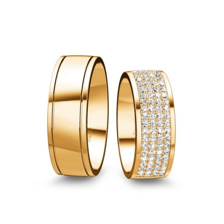 Trauringe Mila - Gelbgold 333 - 0,480 crt - Zirconia