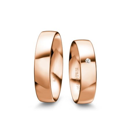 Trauringe Mia II - Roségold 585 - 0,020 crt - TW/SI