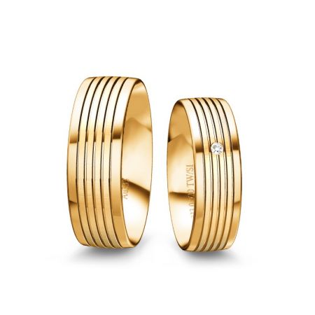 Trauringe Lena -Gelbgold 333 - 0,020 crt - TW/SI 