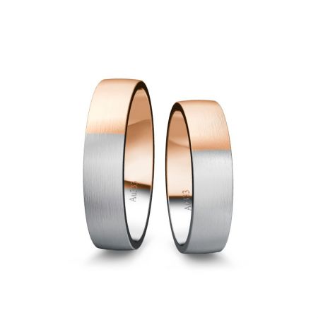 Trauringe Amelia - Bicolor 333 - Weiss/Rosé 