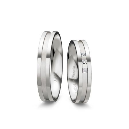 Trauringe Marlene - Silber 925 - 0,120 crt - Zirconia