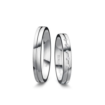 Trauringe Liana I - Weissgold 333 - 0,050 Crt - TW/SI 