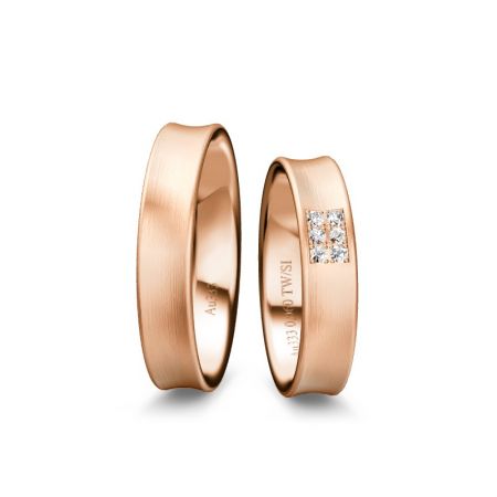 Trauringe Linda I - Roségold 333 - 0,060 Crt - TW/SI 