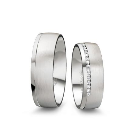  Trauringe Isabell - Silber 925 - 0,080 crt - Zirconia