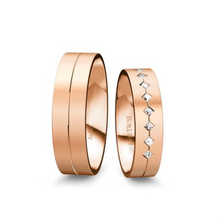 Trauringe Milena - Roségol 585 - 0,240 Crt - TW/SI