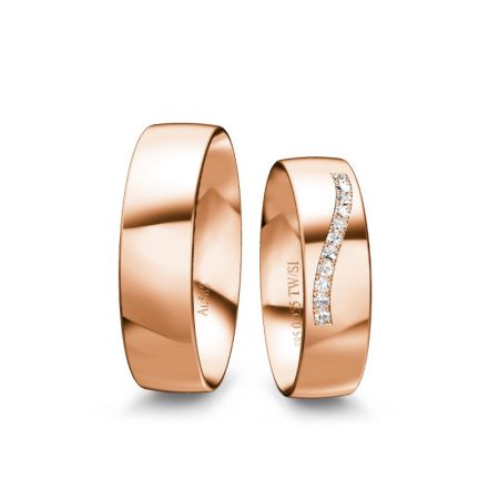 Trauringe Theresa I - Roségold 585 - 0,055 Crt - TW/SI 