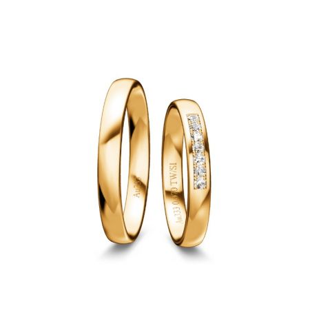 Trauringe Eva - Gelbgold 333 - 0,070 Crt - TW/SI 