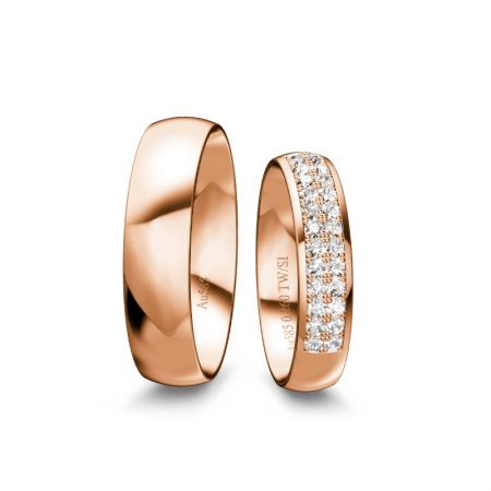Trauringe Lucy - Roségold 585 - 0,260 Crt - TW/SI 