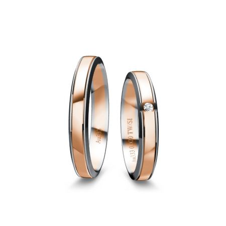 Trauringe Paulina - Bicolor 333 - Rosé/Weiss - 0,020 Crt - TW/SI 