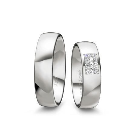  Trauringe Annika - Silber 925 - 0,075 Crt - Zirconia 