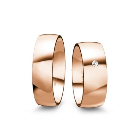 Trauringe Emely I - Roségold 333 - 0,030 Crt - TW/SI 