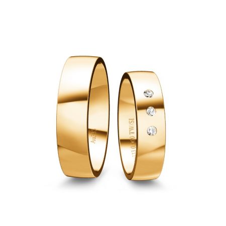 Trauringe Tina I - Gelbgold 585 - 0,060 Crt - TW/SI 