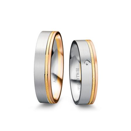 Trauringe Vanessa I - Tricolour 585 - 0,030 Crt - TW/SI 