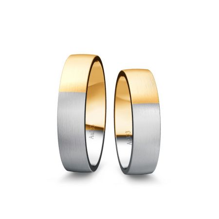  Trauringe Amelia - Bicolor 333 - Weiss/Gelb 