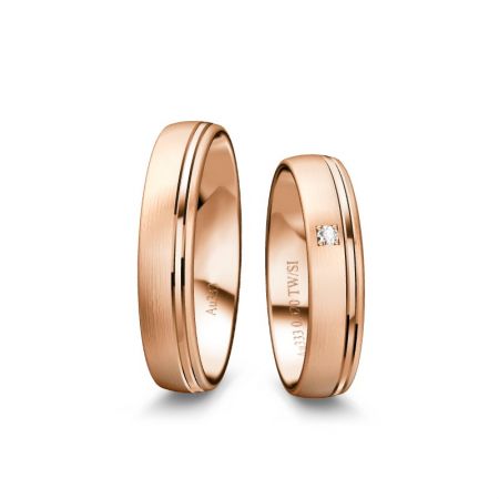  Trauringe Jasmin - Roségold 333 - 0,020 Crt - TW/SI 