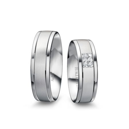 Trauringe Annabell - Weissgold 585 - 0,060 Crt- TW/SI 